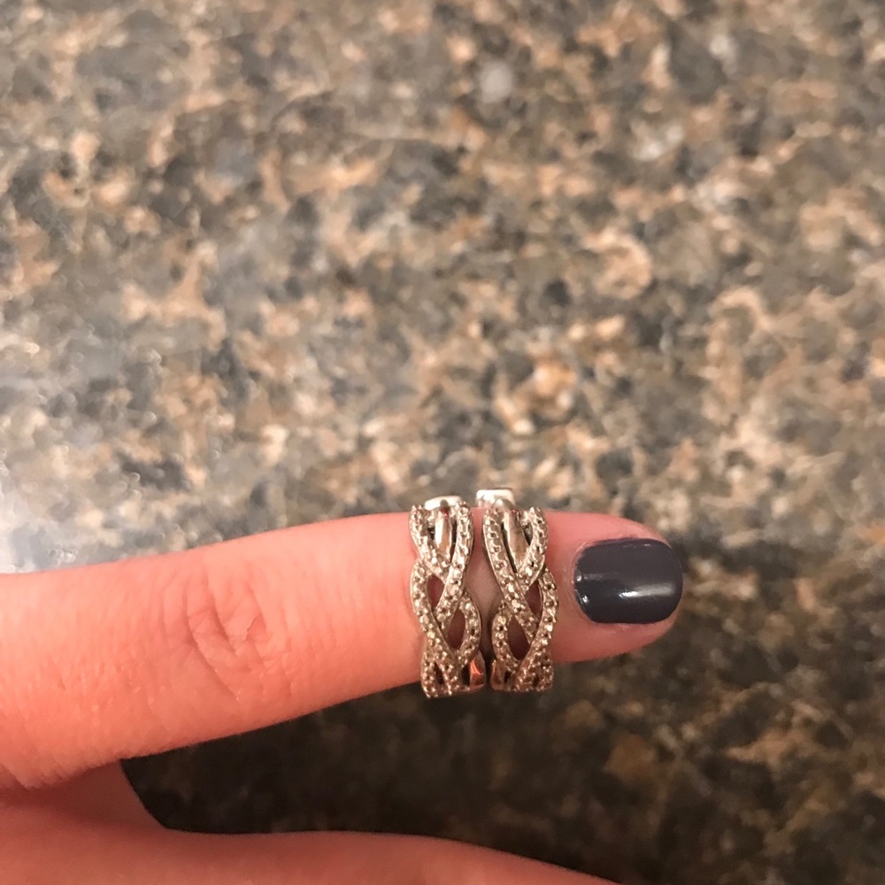 Diamond hoop earrings